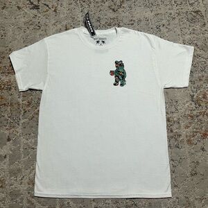 Tilly’s Riot Society men's graphic tee Floral Tropic Bear shirt white size Large